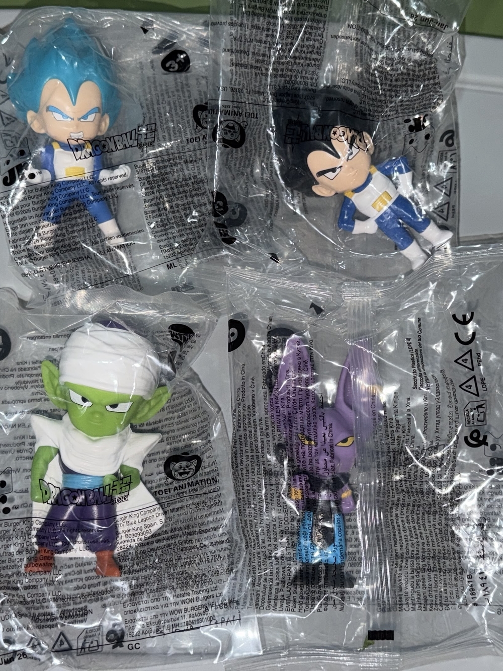 Burger King X Dragon Ball Super meal toys lot of 4 sealed Bagged 2026 NEW